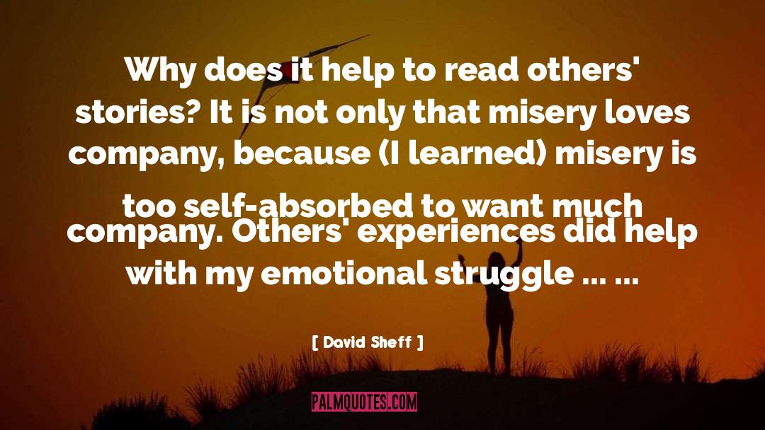 David Sheff Quotes: Why does it help to