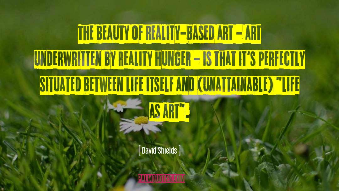 David Shields Quotes: The beauty of reality-based art