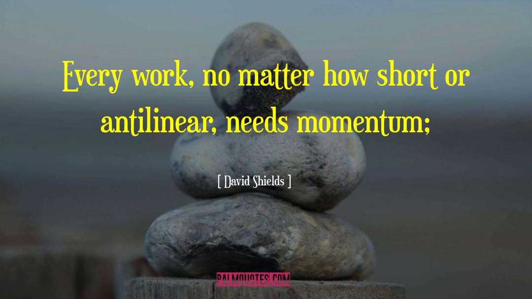 David Shields Quotes: Every work, no matter how