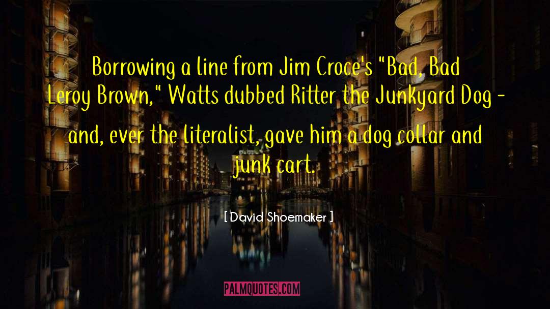 David Shoemaker Quotes: Borrowing a line from Jim