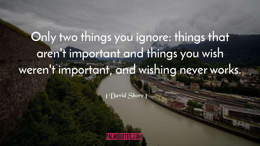 David Shore Quotes: Only two things you ignore: