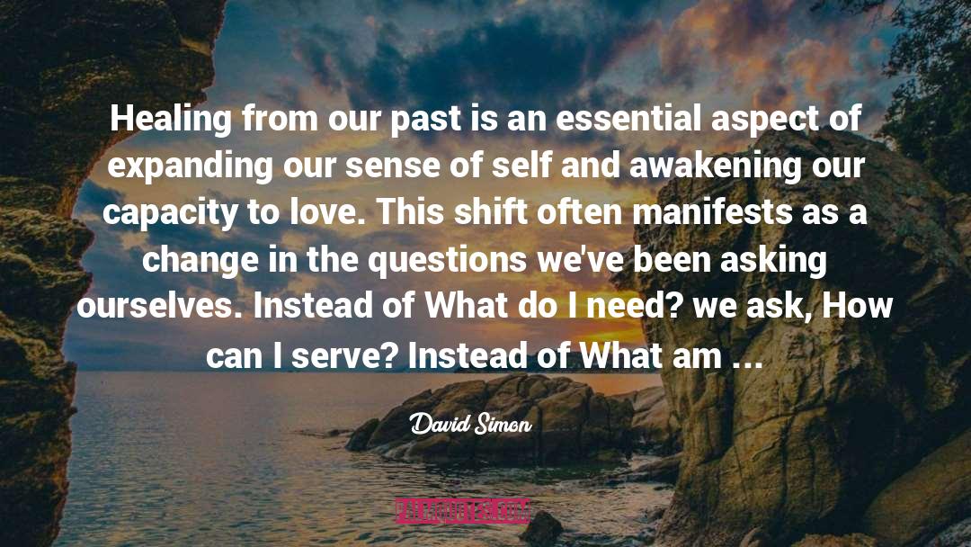 David Simon Quotes: Healing from our past is