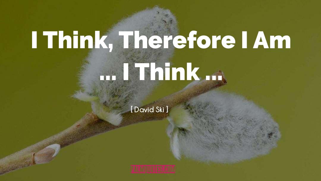 David Ski Quotes: I Think, Therefore I Am