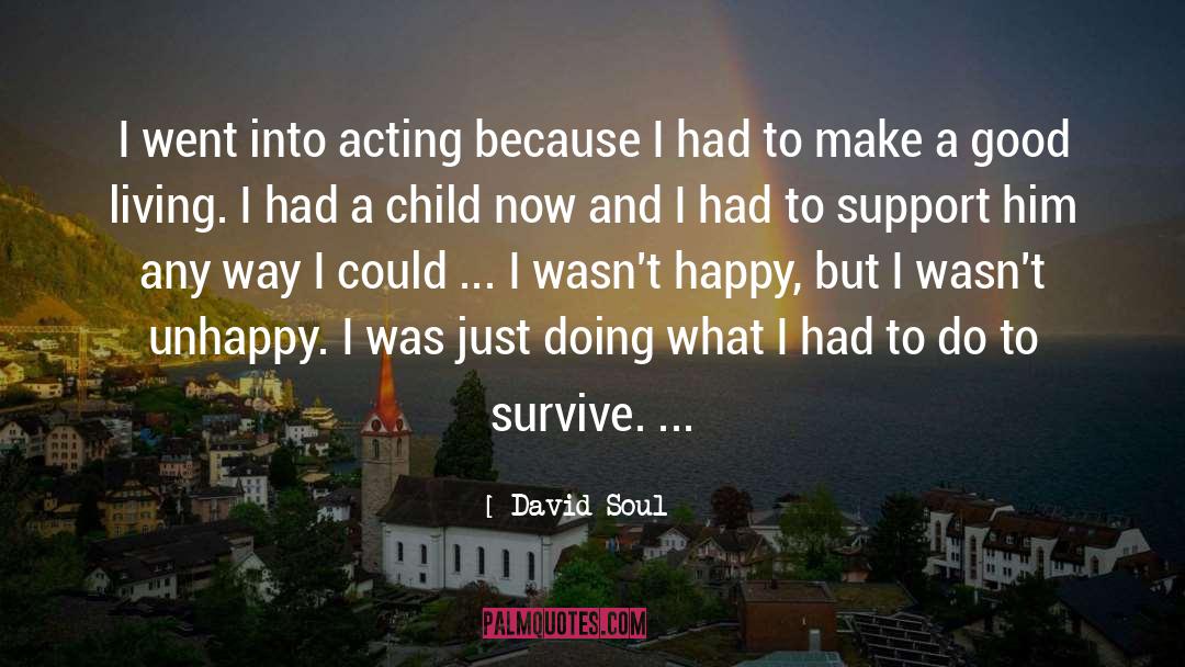 David Soul Quotes: I went into acting because