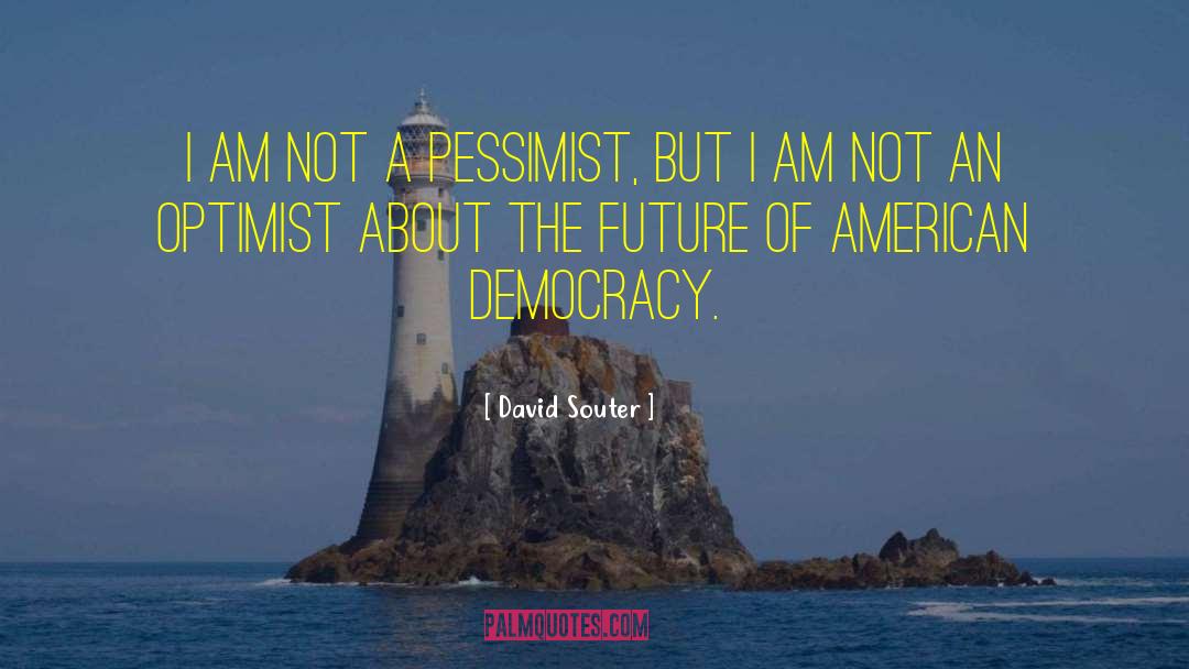 David Souter Quotes: I am not a pessimist,
