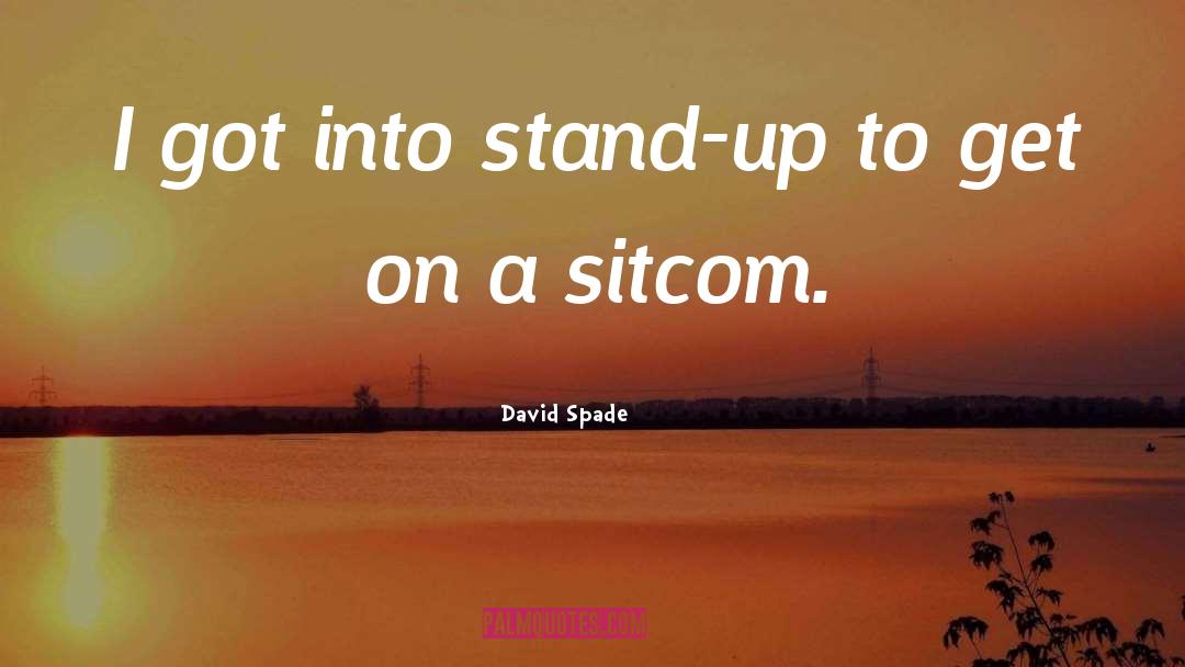David Spade Quotes: I got into stand-up to