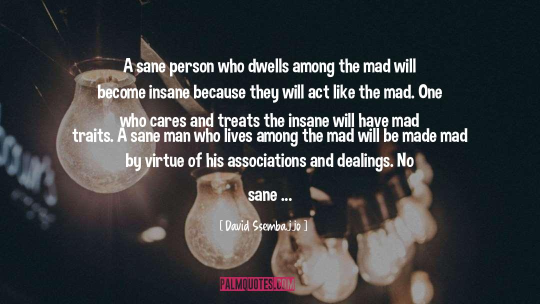 David Ssembajjo Quotes: A sane person who dwells