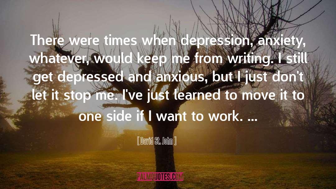 David St. John Quotes: There were times when depression,