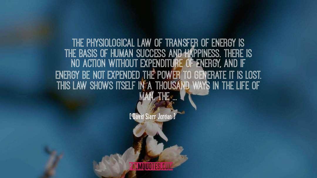 David Starr Jordan Quotes: The physiological law of Transfer
