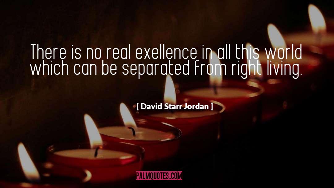 David Starr Jordan Quotes: There is no real exellence