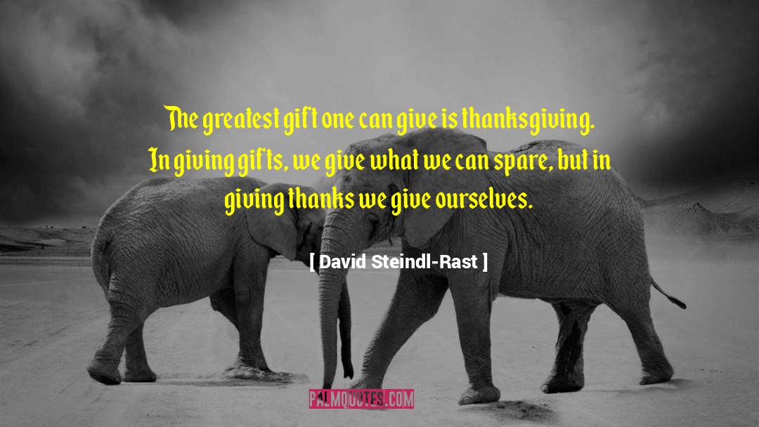 David Steindl-Rast Quotes: The greatest gift one can