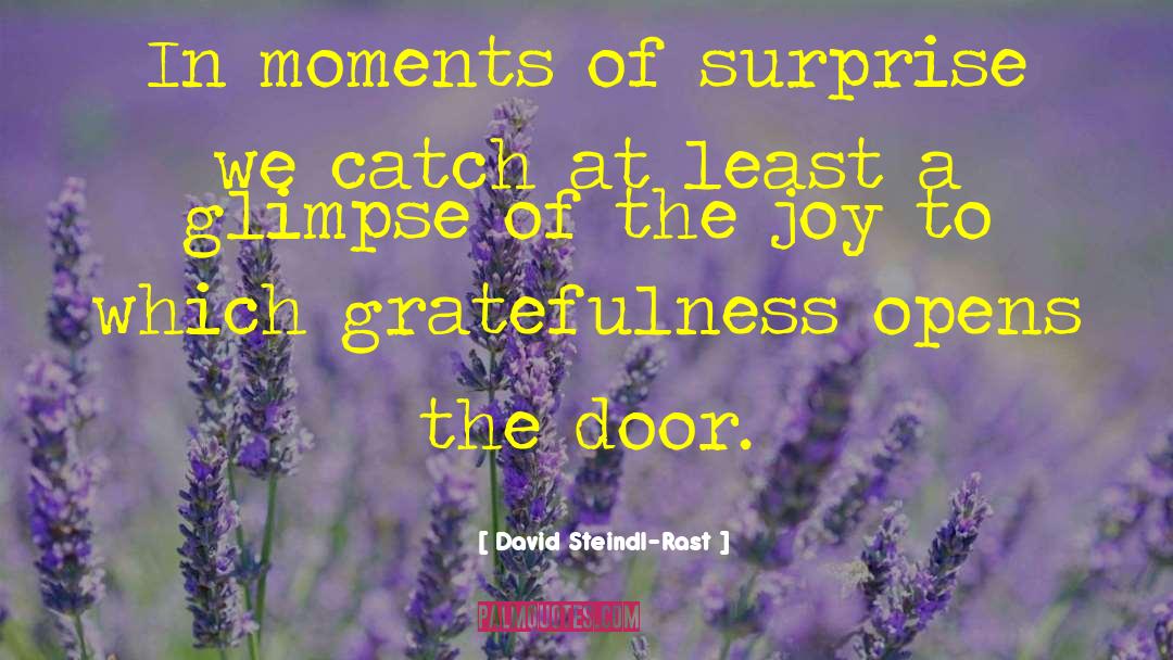 David Steindl-Rast Quotes: In moments of surprise we