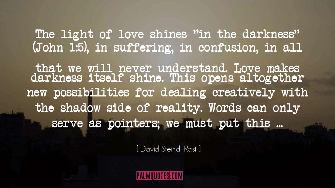 David Steindl-Rast Quotes: The light of love shines