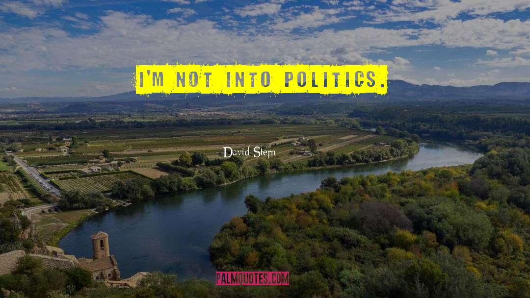David Stern Quotes: I'm not into politics.