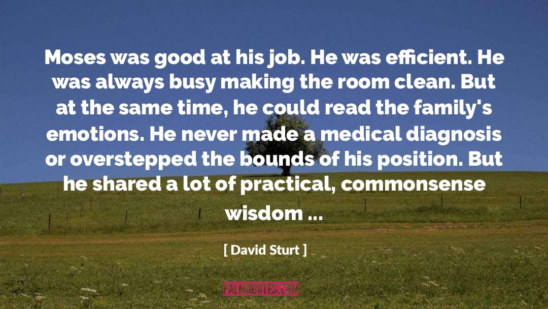 David Sturt Quotes: Moses was good at his