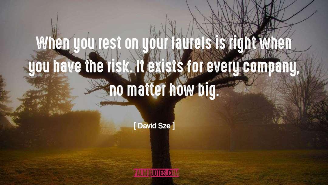 David Sze Quotes: When you rest on your