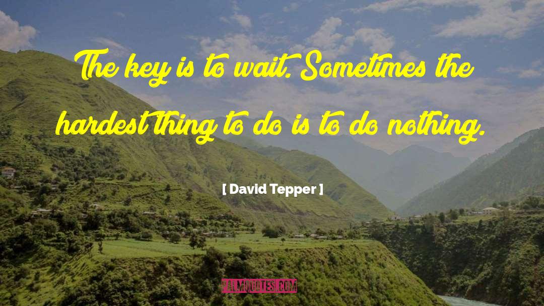 David Tepper Quotes: The key is to wait.