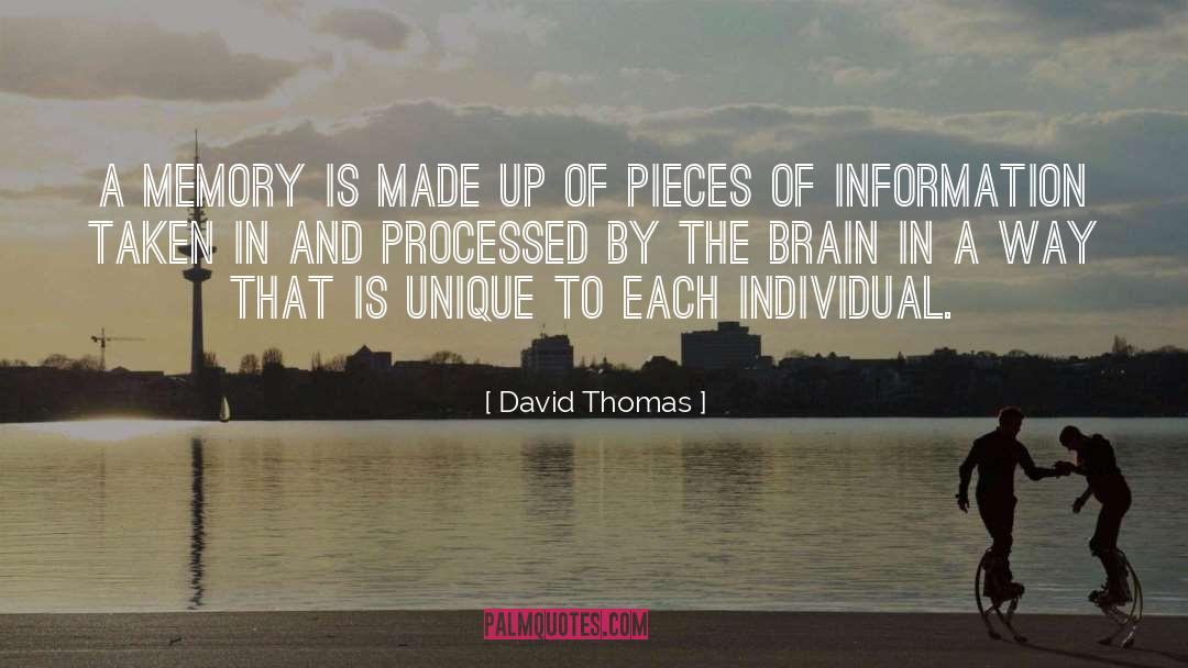 David Thomas Quotes: A memory is made up