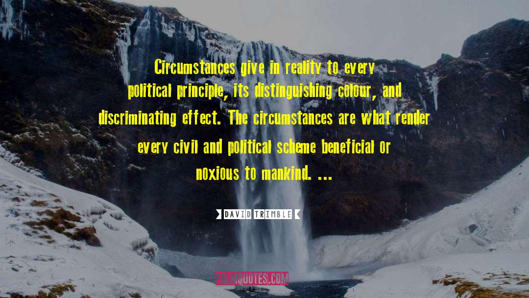 David Trimble Quotes: Circumstances give in reality to