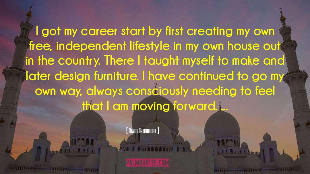 David Trubridge Quotes: I got my career start