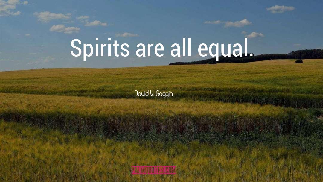 David V. Gaggin Quotes: Spirits are all equal.