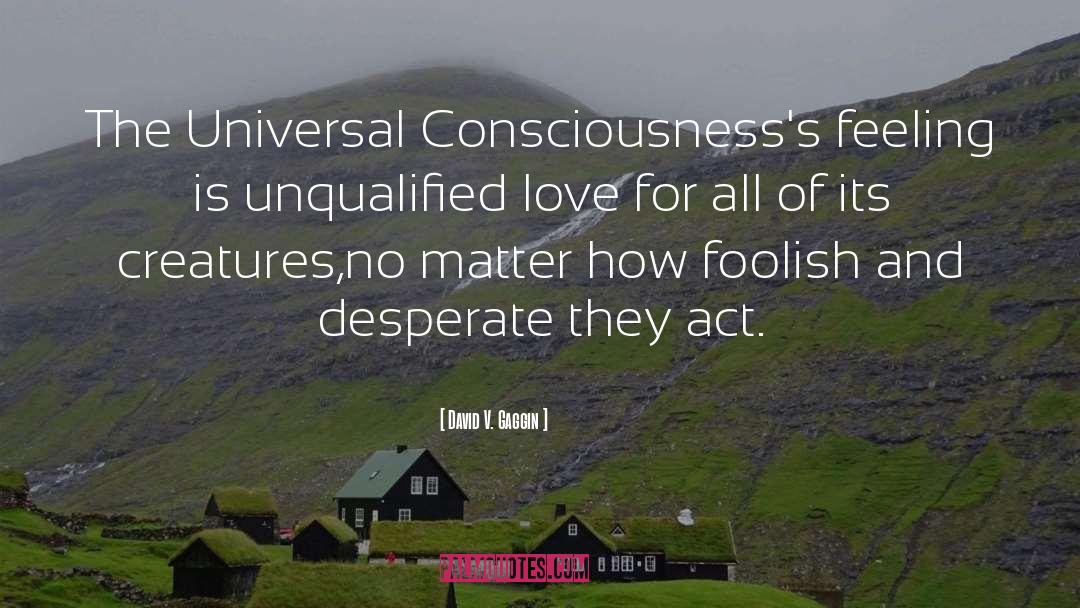 David V. Gaggin Quotes: The Universal Consciousness's feeling is