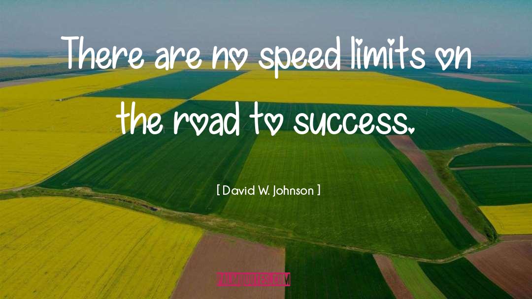 David W. Johnson Quotes: There are no speed limits