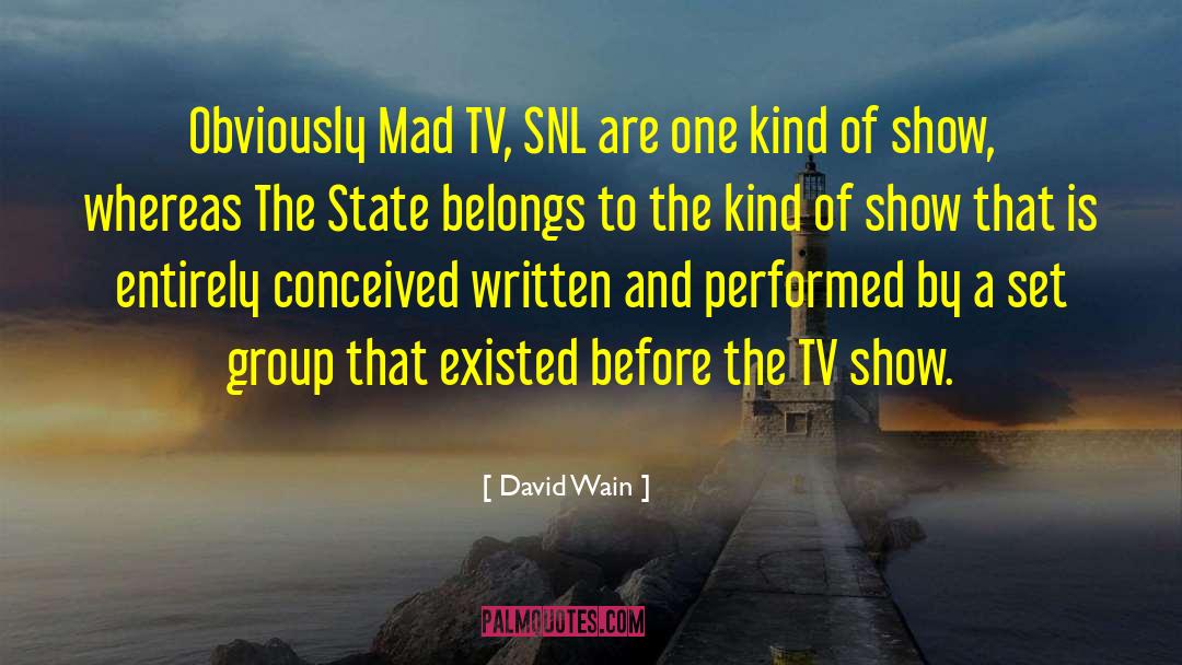 David Wain Quotes: Obviously Mad TV, SNL are