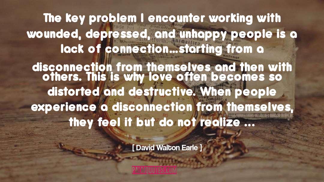 David Walton Earle Quotes: The key problem I encounter