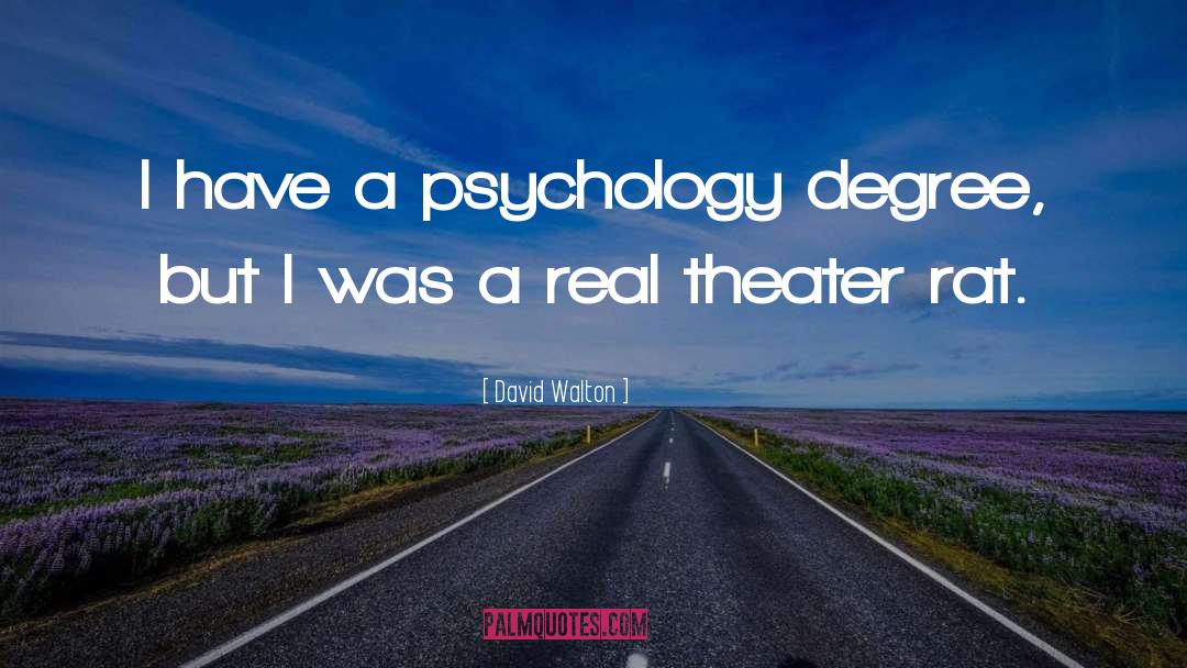 David Walton Quotes: I have a psychology degree,