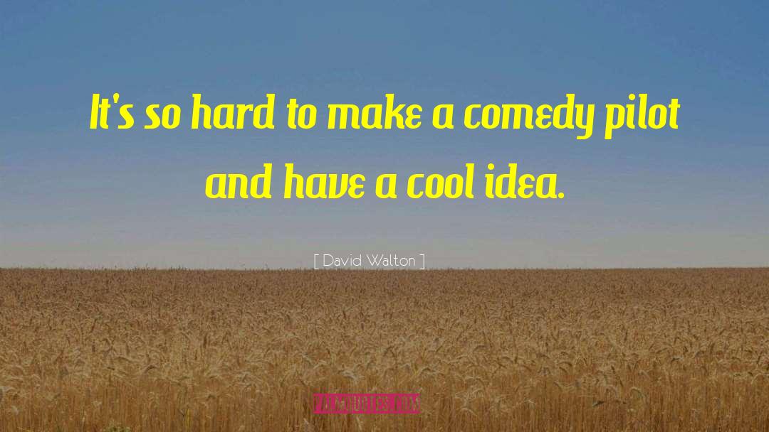 David Walton Quotes: It's so hard to make