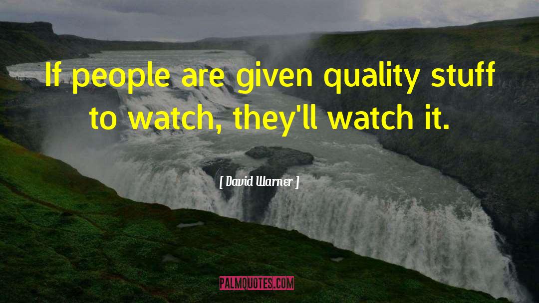 David Warner Quotes: If people are given quality