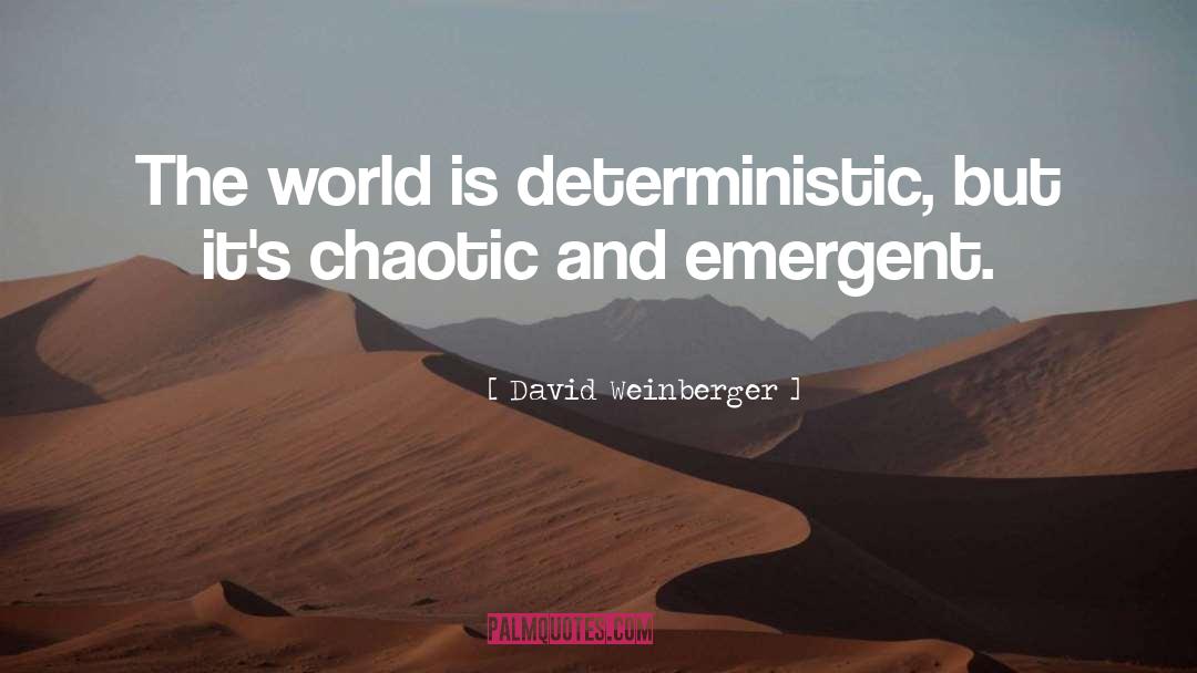 David Weinberger Quotes: The world is deterministic, but