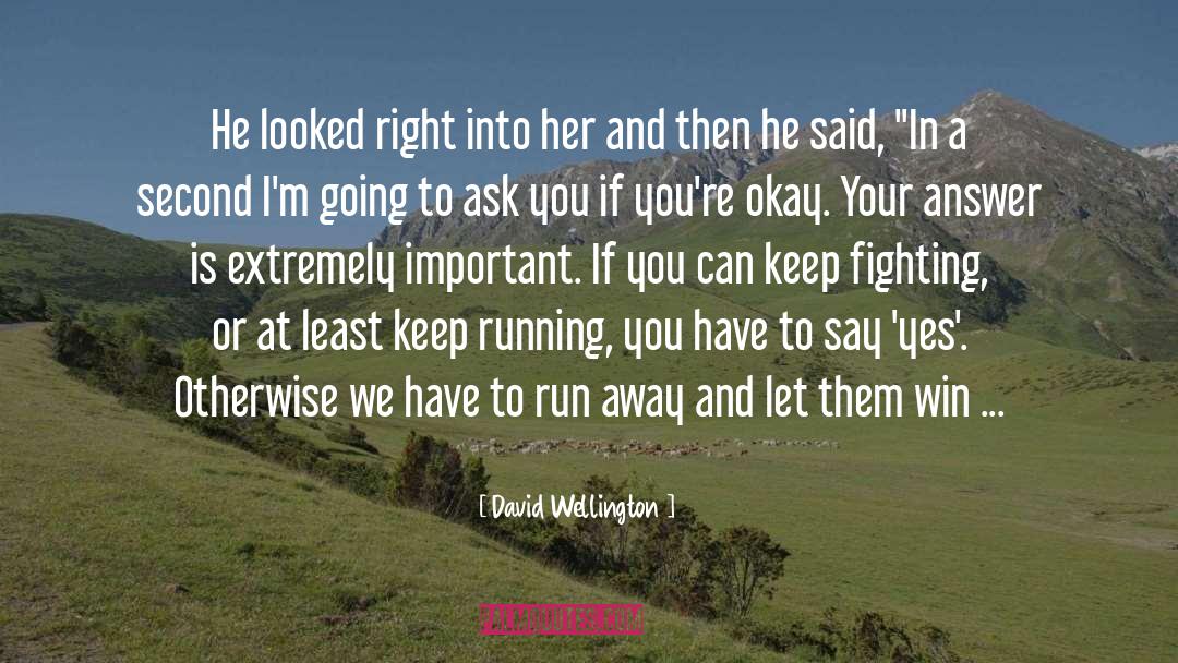 David Wellington Quotes: He looked right into her