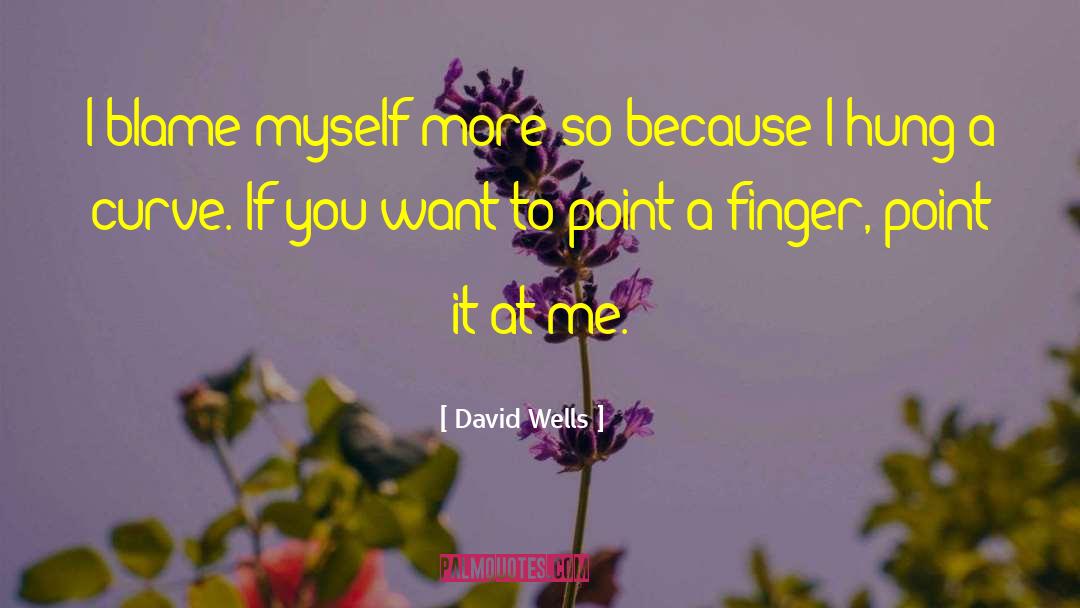David Wells Quotes: I blame myself more so