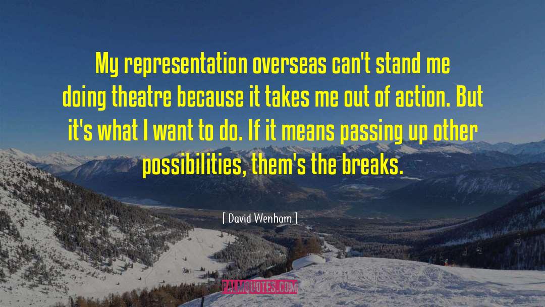 David Wenham Quotes: My representation overseas can't stand