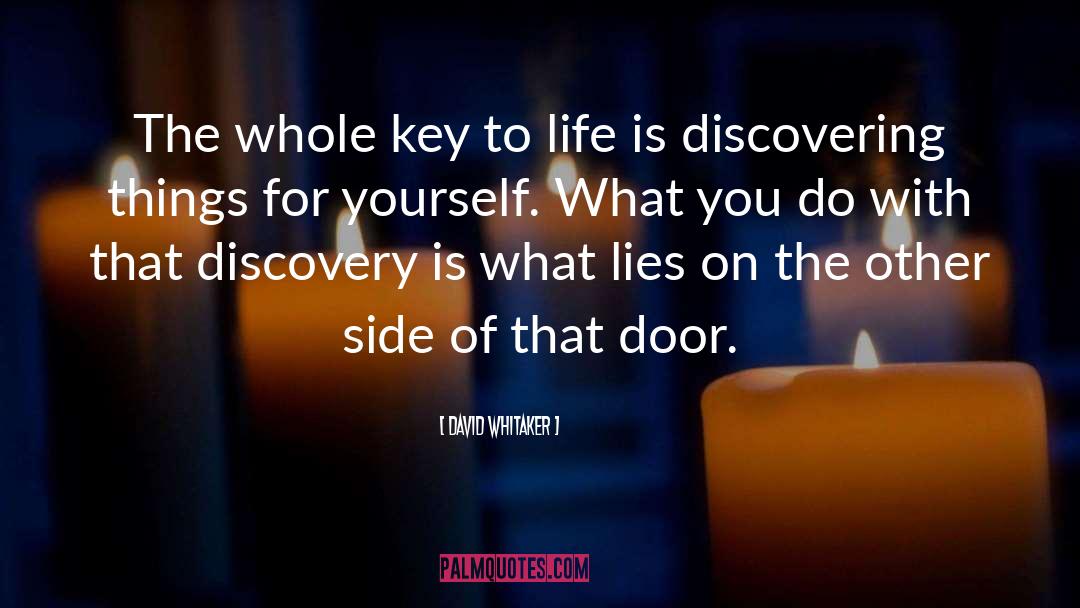David Whitaker Quotes: The whole key to life
