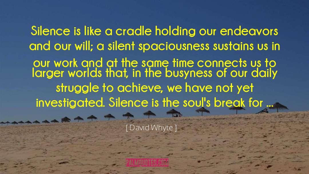 David Whyte Quotes: Silence is like a cradle