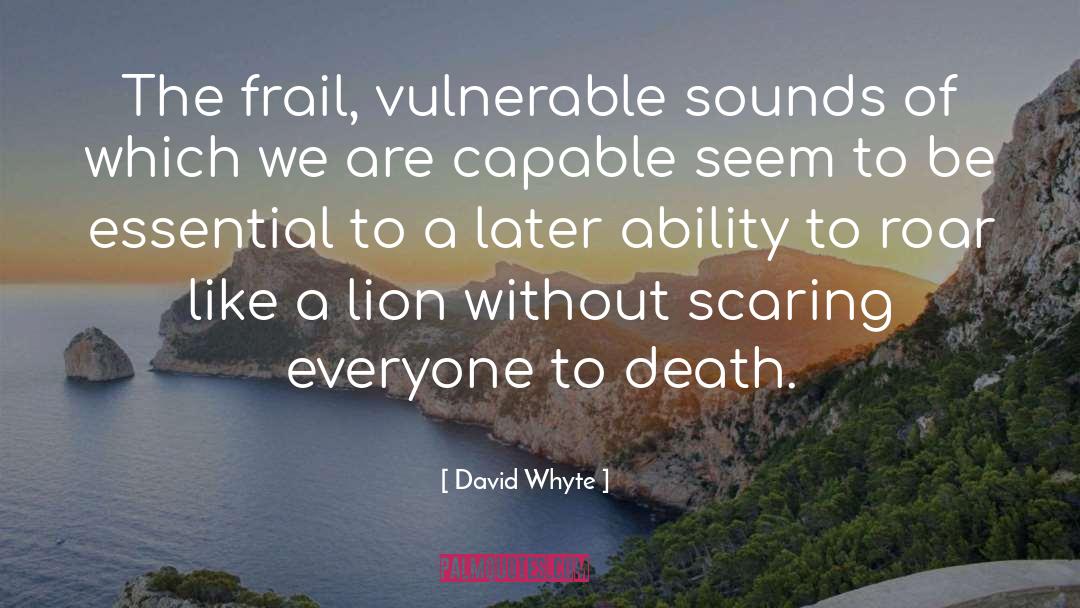 David Whyte Quotes: The frail, vulnerable sounds of