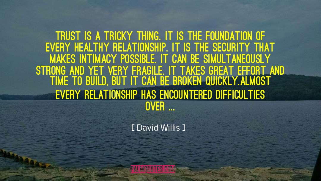 David Willis Quotes: Trust is a tricky thing.