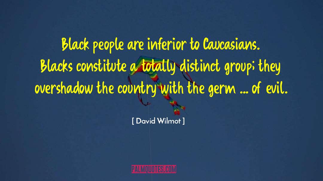 David Wilmot Quotes: Black people are inferior to