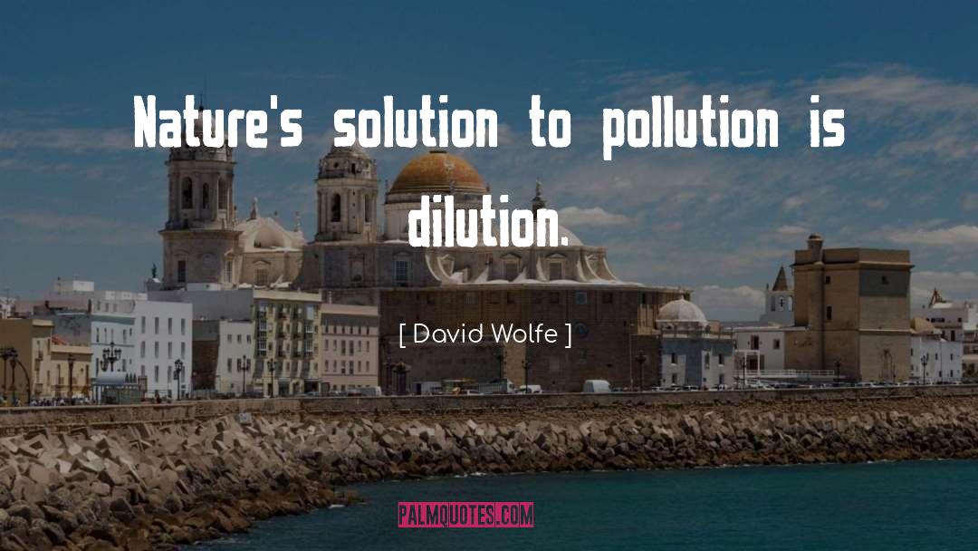 David Wolfe Quotes: Nature's solution to pollution is