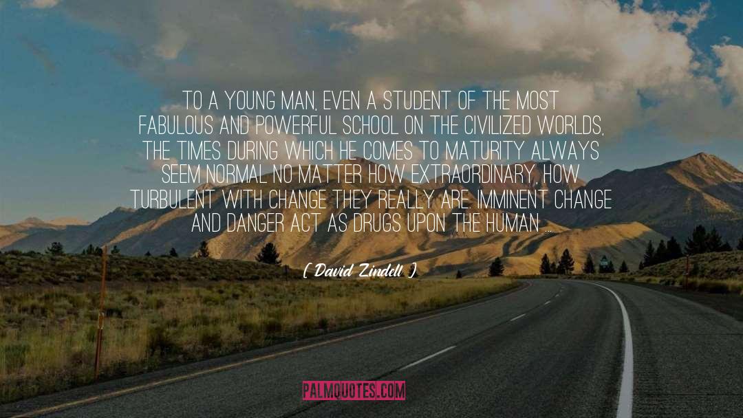 David Zindell Quotes: To a young man, even