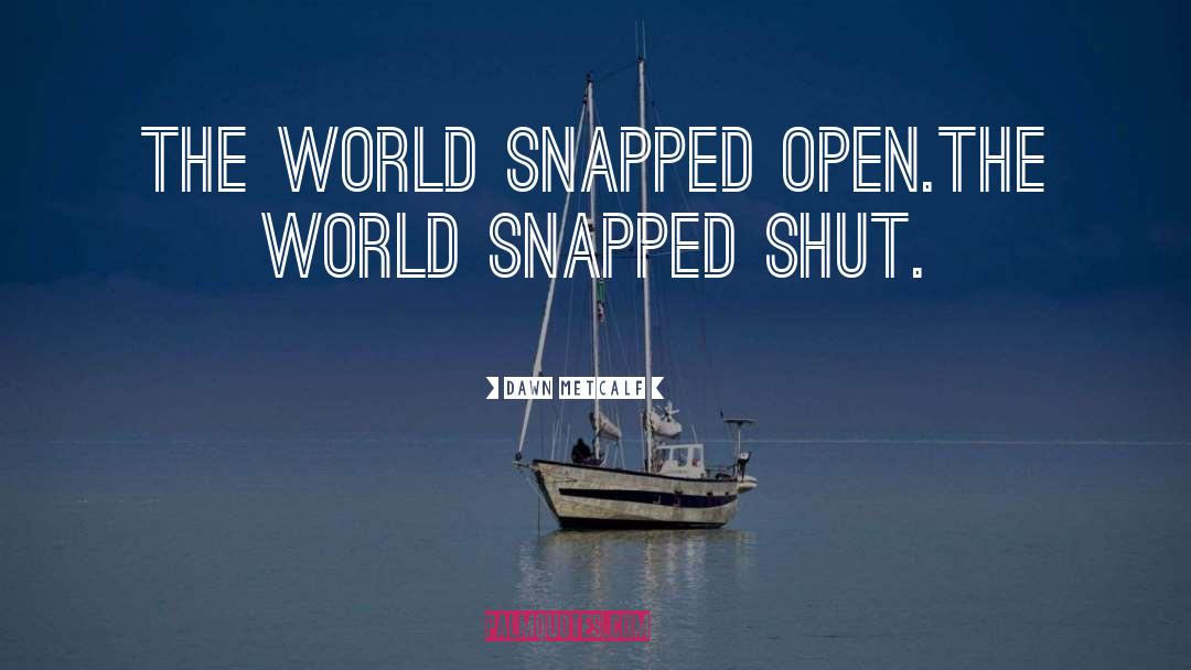 Dawn Metcalf Quotes: The world snapped open.<br>The world