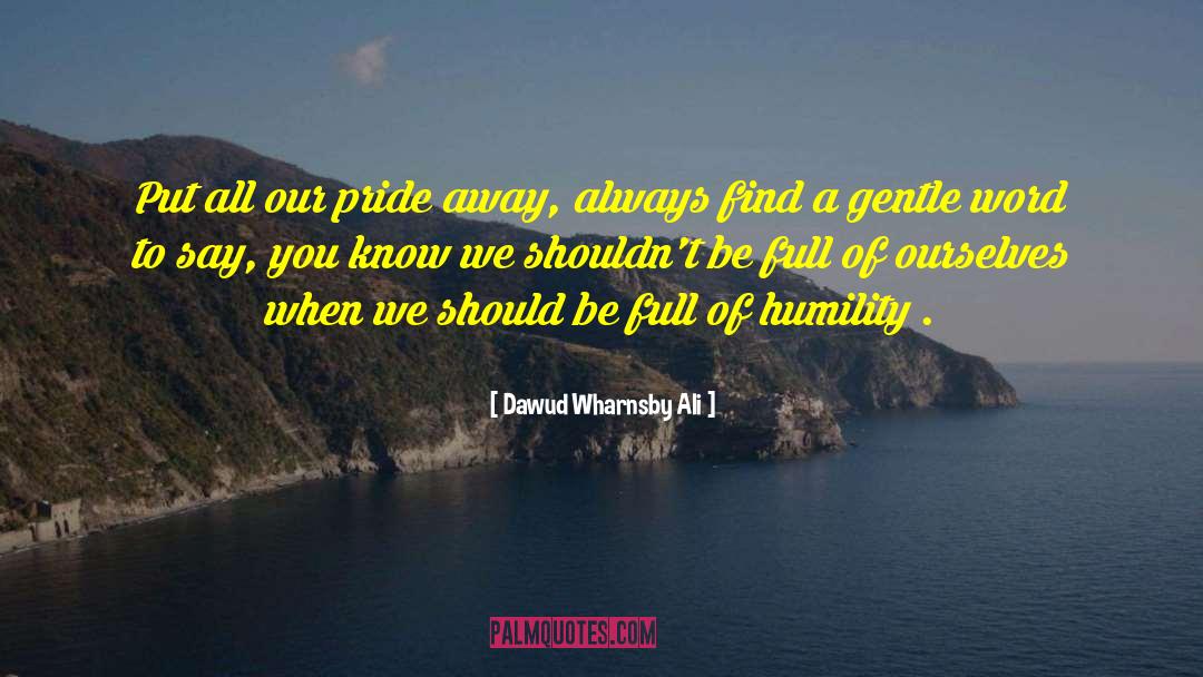 Dawud Wharnsby Ali Quotes: Put all our pride away,