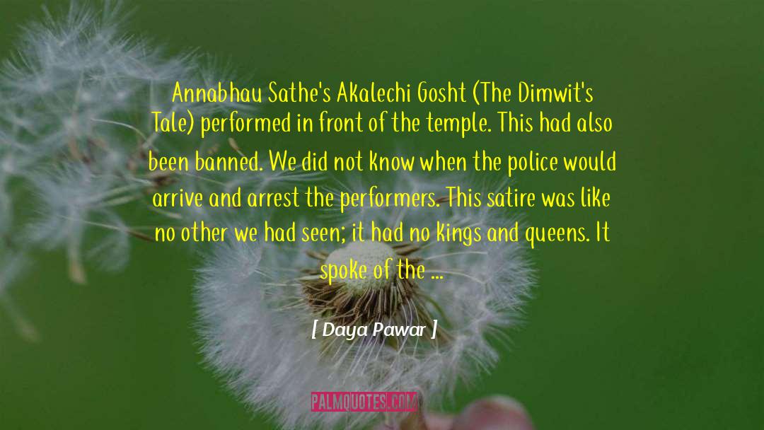 Daya Pawar Quotes: Annabhau Sathe's Akalechi Gosht (The