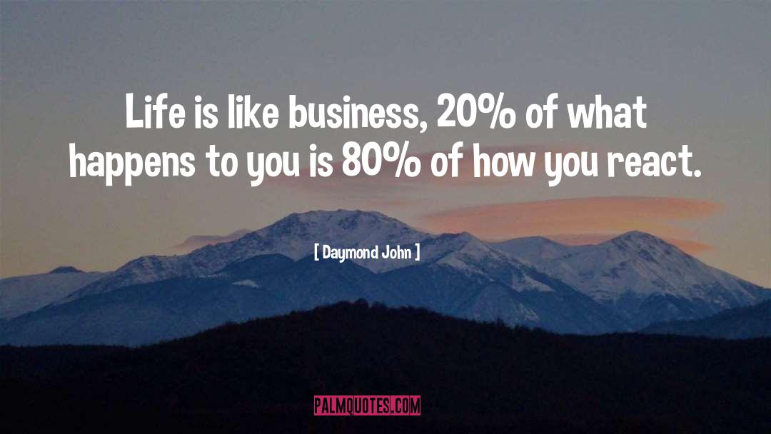 Daymond John Quotes: Life is like business, 20%