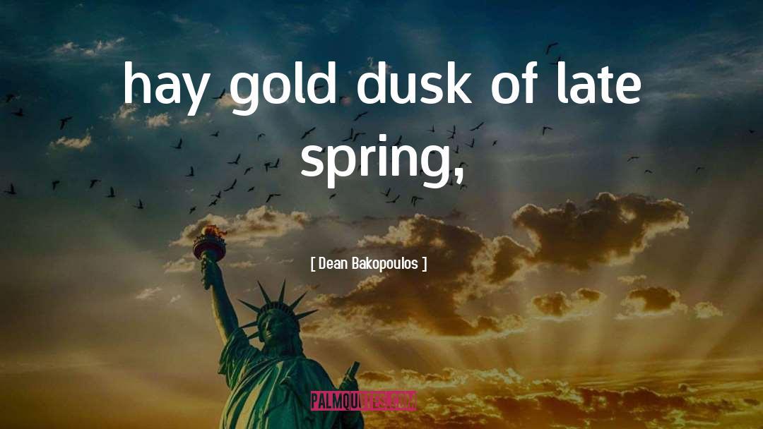 Dean Bakopoulos Quotes: hay gold dusk of late
