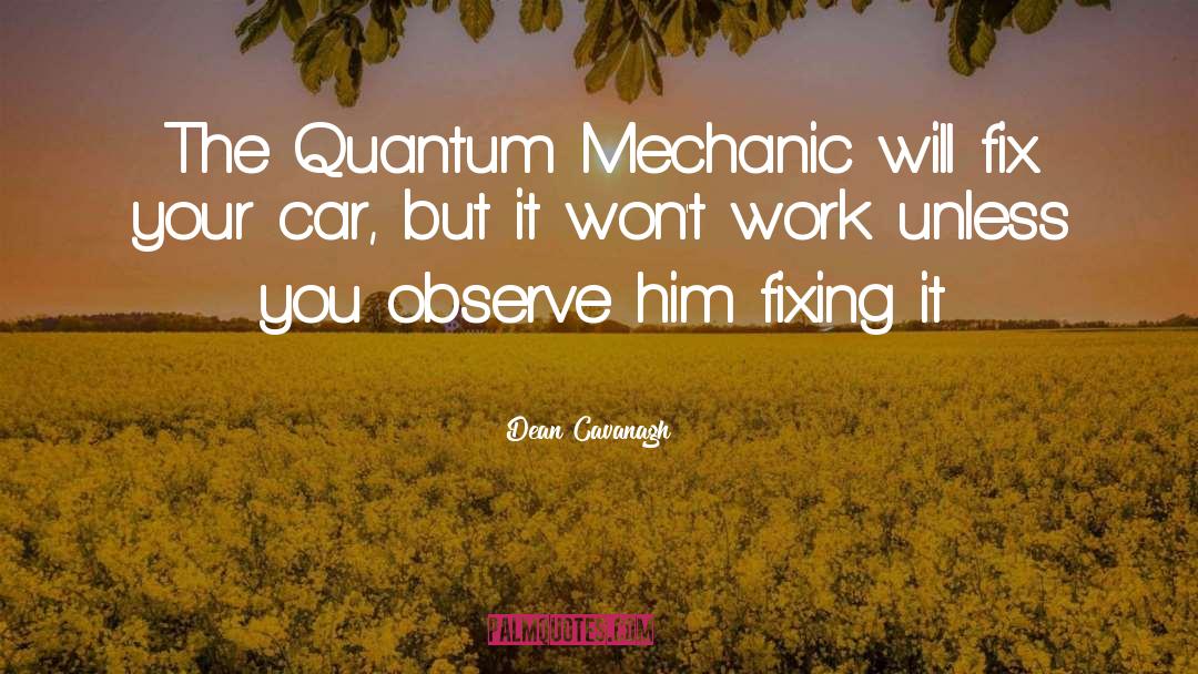 Dean Cavanagh Quotes: The Quantum Mechanic will fix