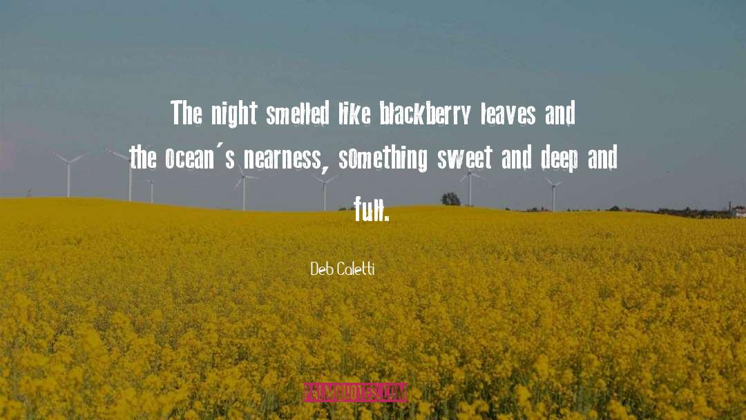 Deb Caletti Quotes: The night smelled like blackberry